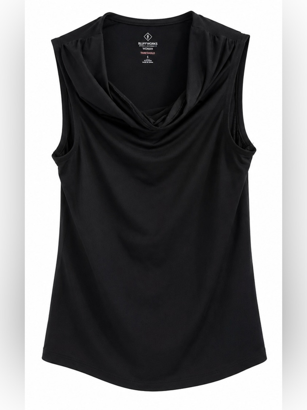 Bluffworks Threshold Black Cowl Neck Sleeveless Top Womens S Nwt — image 4 of 8